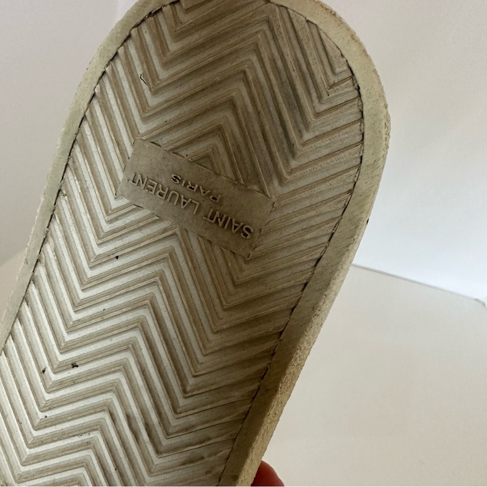 YSL Mid top sneaker with appliqué “Love” “Stars” and glitter panels 43.5 - Picture 9 of 12